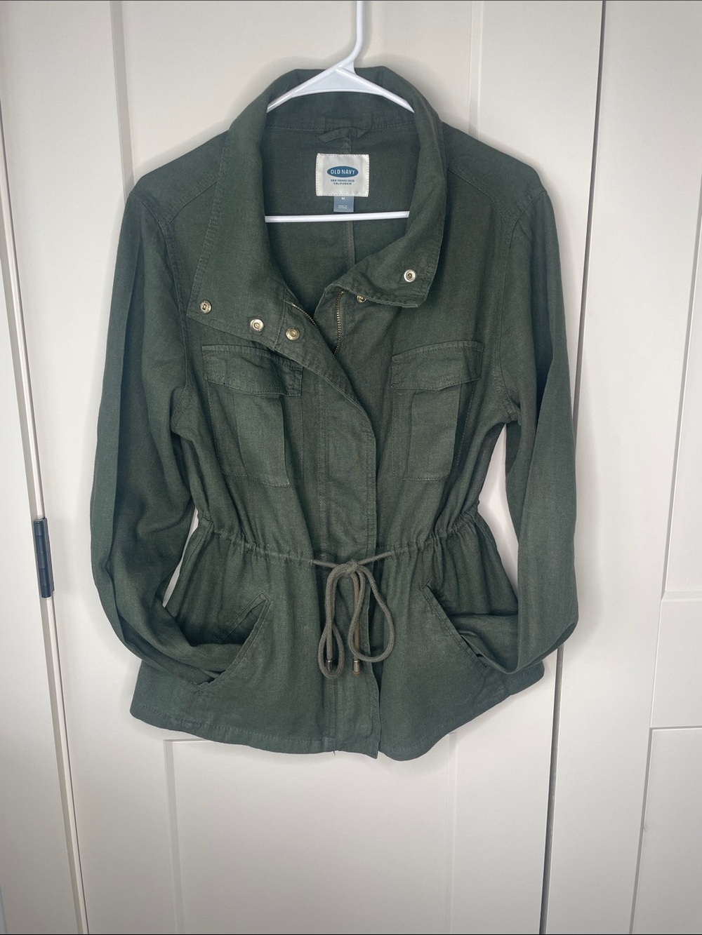 Old Navy Dark Olive Drawstring Utility Jacket